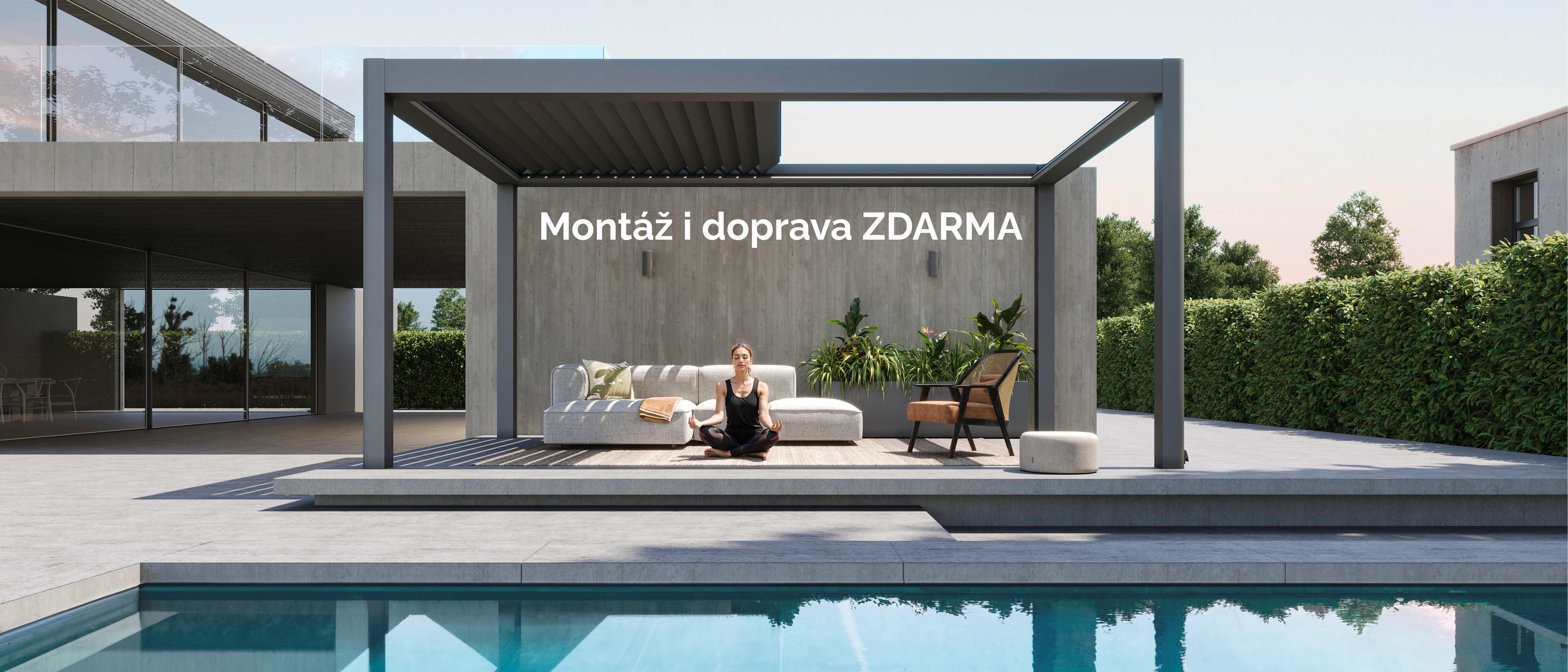 Bioclimatic pergolas with adjustable slats