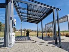 SOLAR ENERGO Aluminium Pergola 6x4 m with PV 4.56 kW + 6.2 kW battery