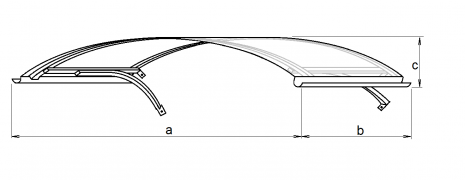 Entrance cover ARCO 160/90 white