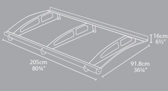 Aquila 2050 entrance door, 205x92 cm gray lexan