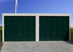 Concrete double garage with floor