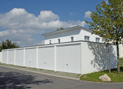 Concrete double garage with floor