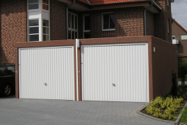 Concrete double garage with floor