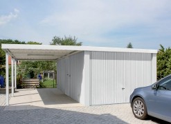 Garage with plaster and two shelters Siebau GmbH 891x586 cm