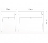 Growing table silver 100x40x84 cm