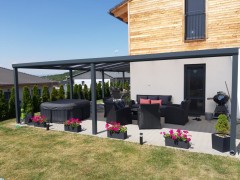 POLLARD corner aluminium pergola with polycarbonate