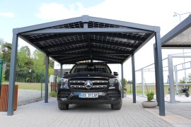 SOLAR ENERGO Carport 6 x 4 m with an Island type 4.56 kW PV Photovoltaic System  + 5.0 kW battery