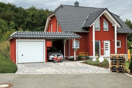 Concrete garage with floor