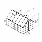 Palram Balance 8x12 silver polycarbonate greenhouse