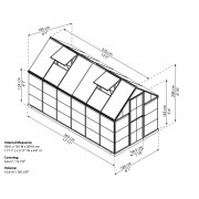 Palram hybrid polycarbonate greenhouse 6x12