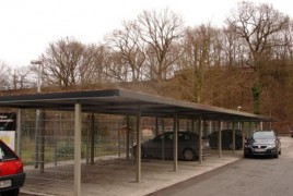 CP FLAT steel shelter for terraced parking