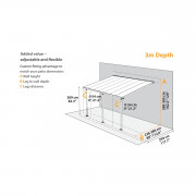 Palram Sierra 5400 white 3 x 5.46 aluminum (mounted) pergola