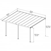 Palram Sierra 5400 gray 3 x 5.46 aluminum (mounted) pergola