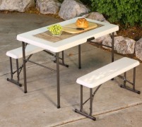 Folding table with benches Sirius