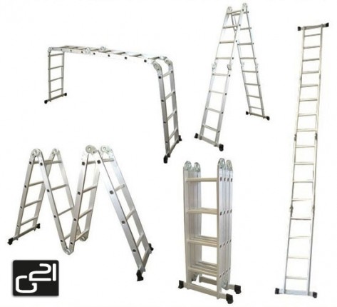 Aluminium stepladder GA-SZ-4x4-4,6M multifunctional