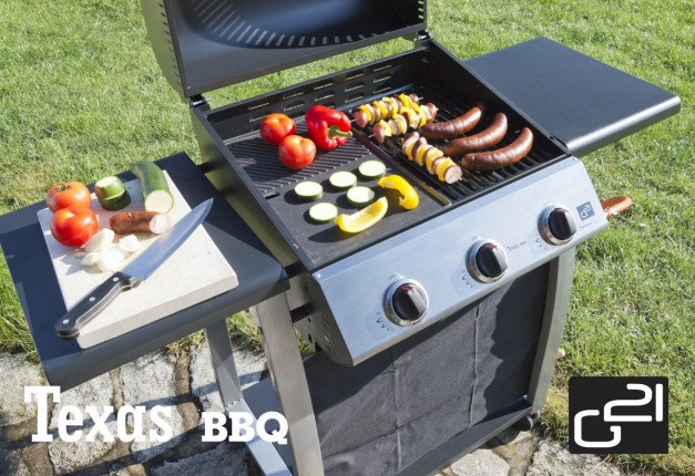 Texas BBQ gas grill 3 burner + free pressure-reducing valve