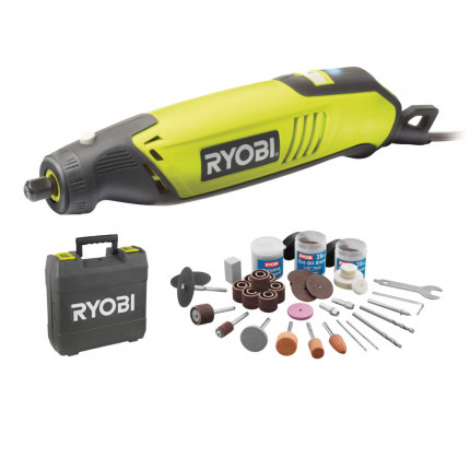 Ryobi EHT 150 in the grinder with a flexible extension