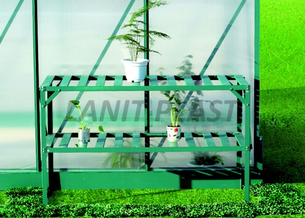 AL LANITPLAST shelf 126x50 cm two-level green