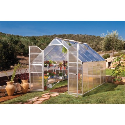 Palram Essence 8x12 silver polycarbonate greenhouse