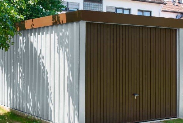 Garage with plaster and straight roof Siebau GmbH 297x596 cm