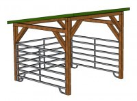 Shelter for horses 3 x 3 m + fence panels