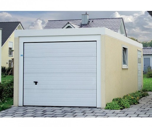 Concrete garage with floor