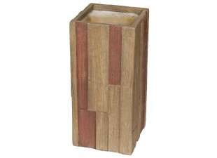 Flowerpot Dark Wood Tube 80 cm