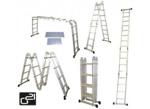 Aluminium stepladder GA-SZ-4x3-3,7M multifunctional + groundsheet